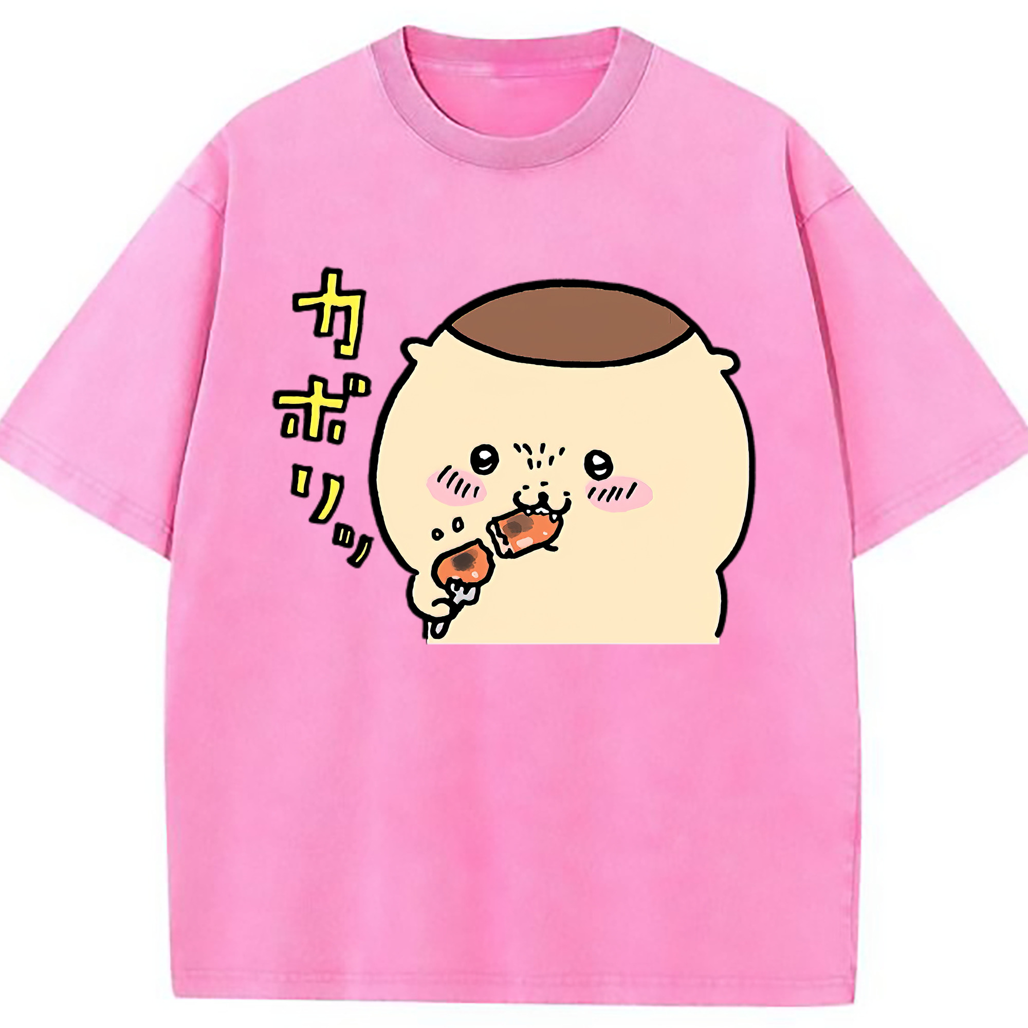 （画像用） ちいかわ くりまんじゅう Chii-kawa kuri manjū 綿100% ヴィンテージ風 半袖Tシャツ（フロントプリント）